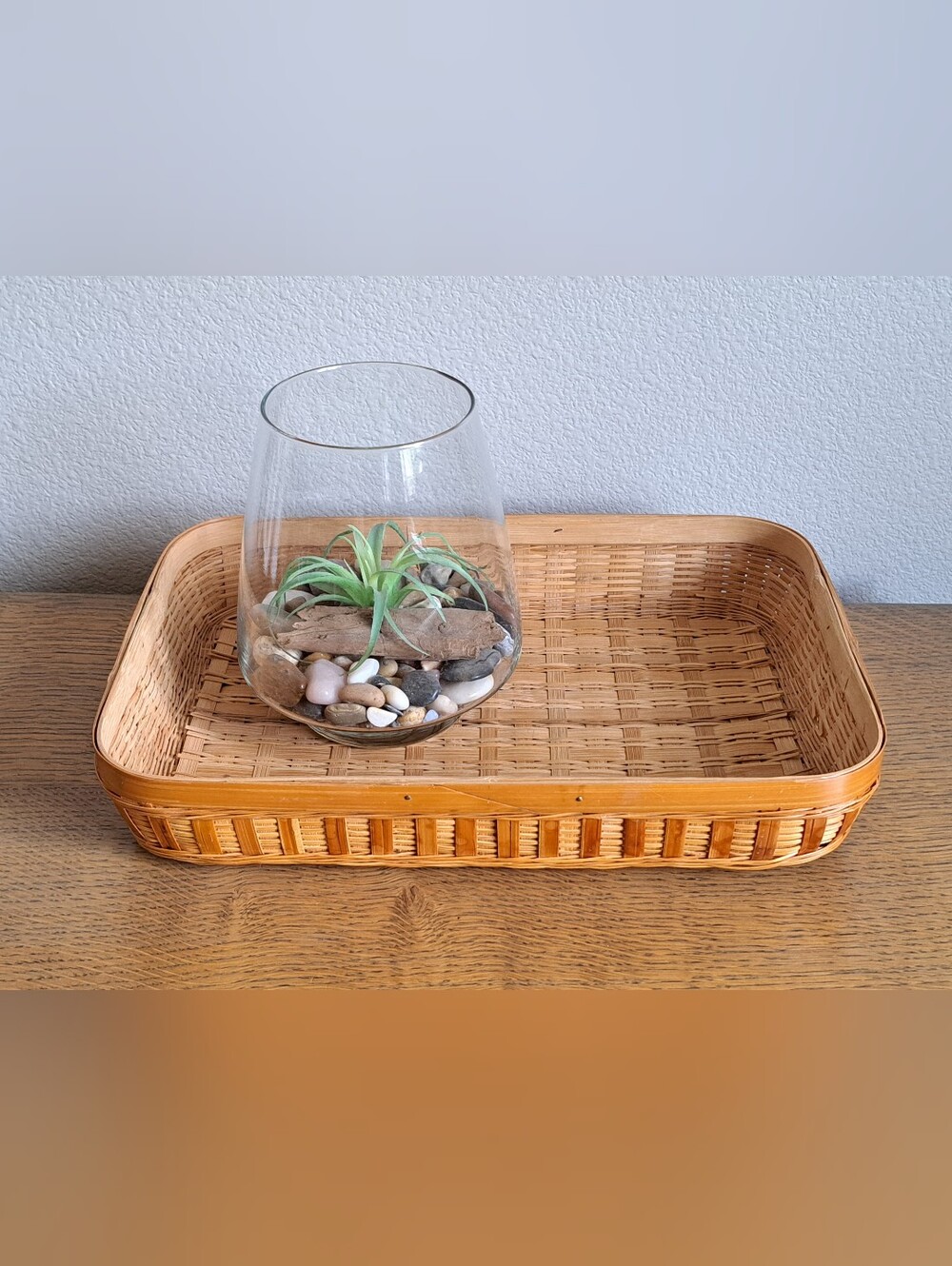 Wicker Bamboo Rectangular Tray  15x10